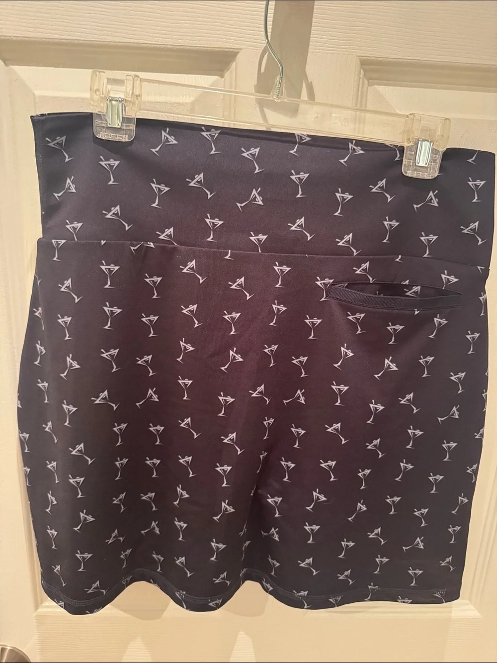 Golf Mini Skort with White Martini Print - Navy